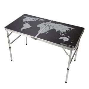 World Map Folding Games Table Black Silver