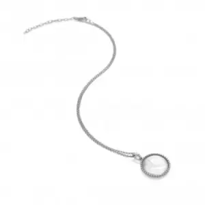 Mother of Pearl Circle Pendant Necklace DP922