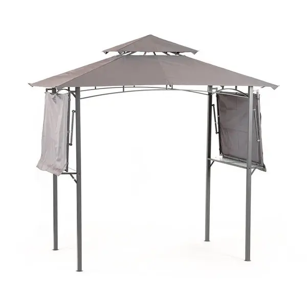 Suntime BBQ Gazebo with Eaves and side Tables - Grey M