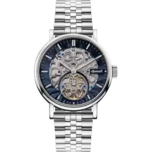 Ingersoll 1892 The Charles Automatic Mens Watch with Black Skeleton Dial and Silver Stainless Steel Bracelet