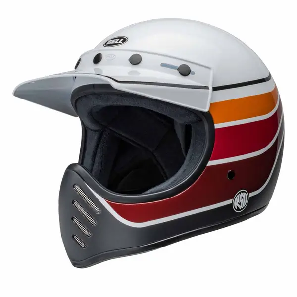 Bell Moto-3 RSD Saddleback Satin Gloss White Black Full Face Helmet Size M