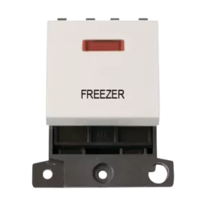 Click Scolmore MiniGrid 20A Double-Pole Ingot & Neon Freezer Switch White - MD023PW-FZ