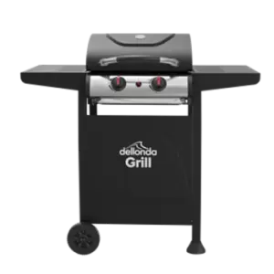 Dellonda 2 Burner Gas Bbq Grill With Ignition & Thermometer - Black/Stainless St