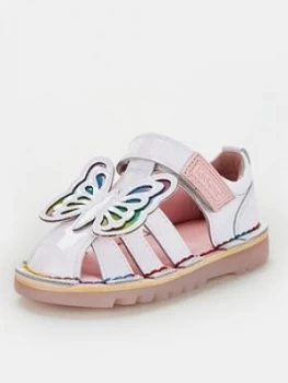 Kickers Girls Kick Faeries Patent Sandals - White, Size 11 Younger