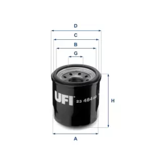 UFI 23.484.00 Oil Filter Oil Spin-On