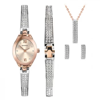 Sekonda Crystal Rose Ladies Watch & Jewellery Gift Set