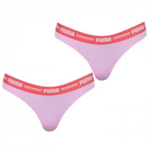 Puma 2 per pack iconic Black thong - Pink Multi