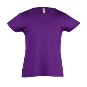 SOLS Girls Cherry Short Sleeve T-Shirt (12yrs) (Dark Purple)