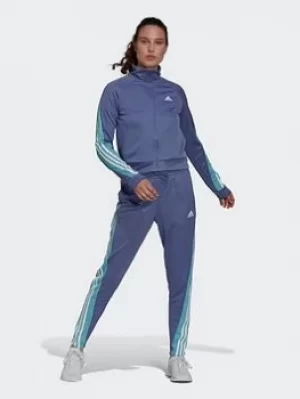 adidas Sportswear Teamsport Tracksuit, Purple/Green, Size L, Women