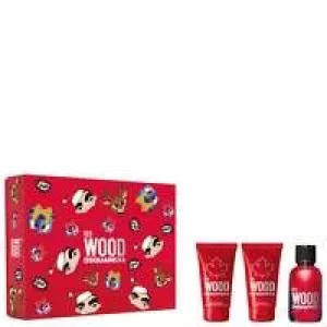 DSquared Red Wood Gift Set 50ml Eau de Toilette + 50ml Body Lotion + 50ml Shower Gel