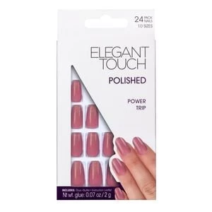Elegant Touch Polished Fake Nails Power Trip Dusky Rose Pink