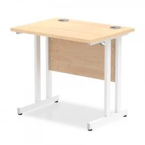 Trexus Desk Rectangle Cantilever White Leg 800x600mm Maple Ref