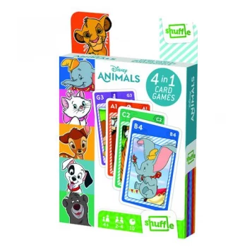 Shuffle Disney Animals 4-in-1 Card Game Pack of 12 108549998