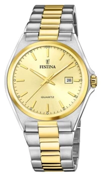 Festina F20554/3 Mens Gold Dial Two Tone Bracelet Watch