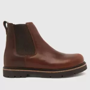 BIRKENSTOCK highwood leather chelsea boots in brown