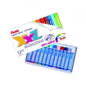 Pentel Oil Pastels Large Assorted Colours Pack of 12 GHT-12