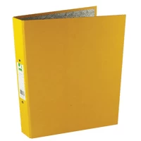 Q-Connect 2 Ring 25mm Paper Over Board Yellow A4 Binder Pack of 10