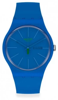 Swatch BELTEMPO Blue Plastic Strap Blue Dial SO29N700 Watch