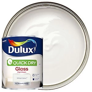 Dulux Quick Dry White Cotton Gloss High Sheen Paint 750ml
