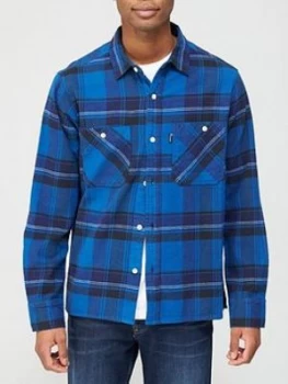 Penfield Cordan Check Overshirt - Blue, Size L, Men
