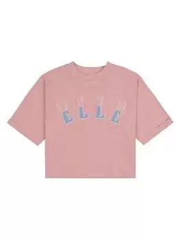 Elle Girls Applique T-Shirt - Coral, Size Age: 5-6 Years, Women