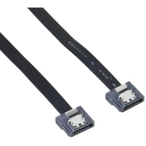 Akasa AK-CBSA05-30BK Super slim SATA rev 3.0 data cable with securing latches - 30cm Black