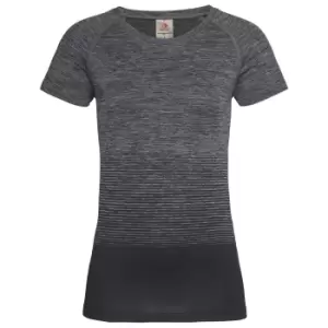 Stedman Womens/Ladies Active Seamless Raglan Flow T-Shirt (XL) (Dark Grey Transition)