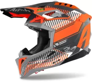 Airoh Aviator 3 Wave Carbon Orange Motocross Helmet