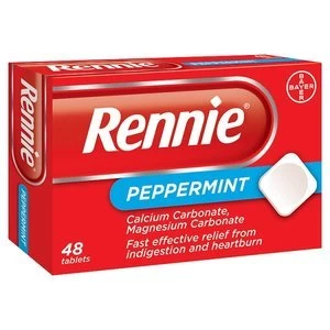 Rennie Peppermint Heartburn and Indigestion Relief 48 Tablets