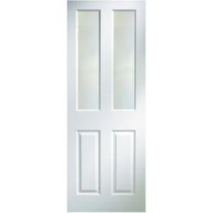 4 Panel Primed White Woodgrain Internal Door H1981mm W686mm