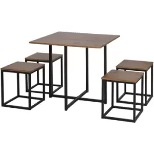 5 Pcs Bar Table & Chair Dining Set Stylish Minimal Home Seating Furniture - Homcom