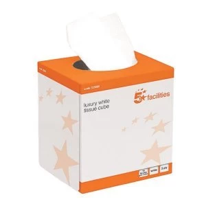 5 Star Facilities Luxury Facial Tissue Two Ply Cube Box 70 Sheets per Box White 24 Boxes