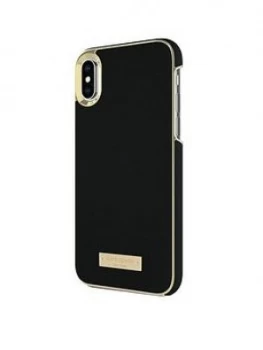 Kate Spade New York Wrap Case For iPhone X Saffiano BlackGold Logo Plate