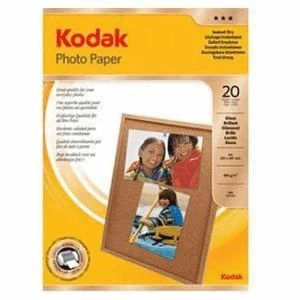 Original Kodak A4 Gloss Photo Paper 165gsm 1 x Pack of 20 Sheets