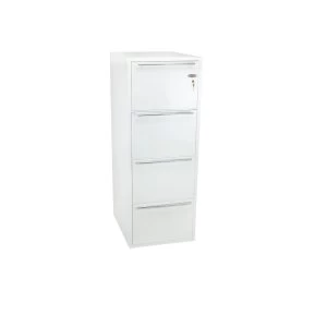 Phoenix Archivo Fire File FS2234K 4 Drawer Filing Cabinet with Key Lock, White