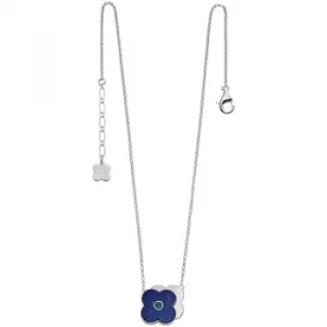 Ladies Orla Kiely Sterling Silver Lapis Shadow Flower Short Necklace