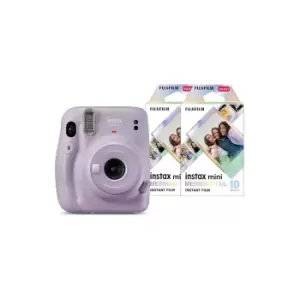 Fujifilm Instax Mini 11 Instant Camera with 20 Shot Mermaid Tail Film Pack - Lilac Purple