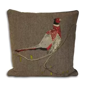 Riva Home Hunter Herringbone Pheasant Cushion Cover (45x45cm) (Brown)