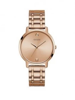 Guess Guess Rose Gold Sunray Dial Rose Gold Stainless Steel Bracelet Ladies Watch