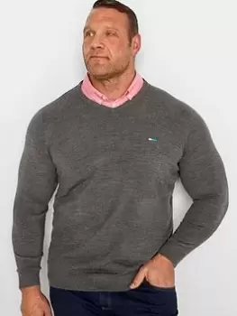 BadRhino Essential Mock Shirt Jumper - Grey Size M Men