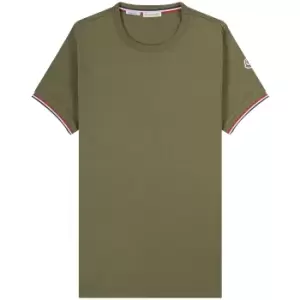 Moncler 'Arm Logo' Slim Fit Classic T-Shirt Khaki