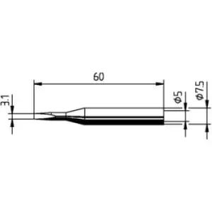 Ersa 0172KD Soldering tip Chisel-shaped, straight Tip size 3.10 mm Content