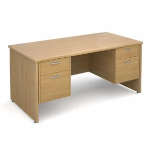 Maestro 25 PL Straight Desk With 2 and 2 Drawer Pedestals 1600mm - OAK