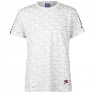 Champion Tape T Shirt Mens - White AOP