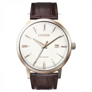 Citizen Mens Dark Brown Leather Bracelet Watch