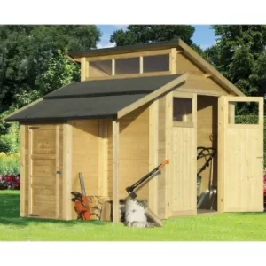 Rowlinson Unpainted Skylight Shed with Store 7ft x 10ft, Natural