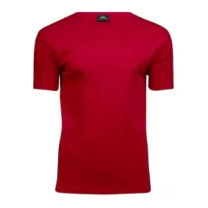 Tee Jays Mens Interlock Short Sleeve T-Shirt (S) (Red)