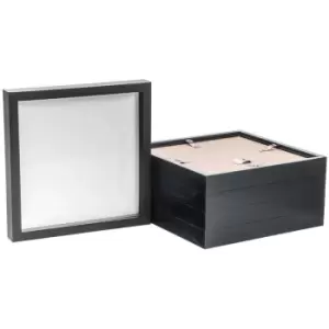 3D Box Photo Frames - 10 x 10' - Black - Pack of 5 - Nicola Spring