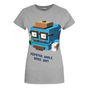 Crossy Road Womens/Ladies Hipster Whale T-Shirt (S) (Grey)