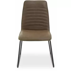 New Foundry Brown Leather Effect Chair - Premier Housewares